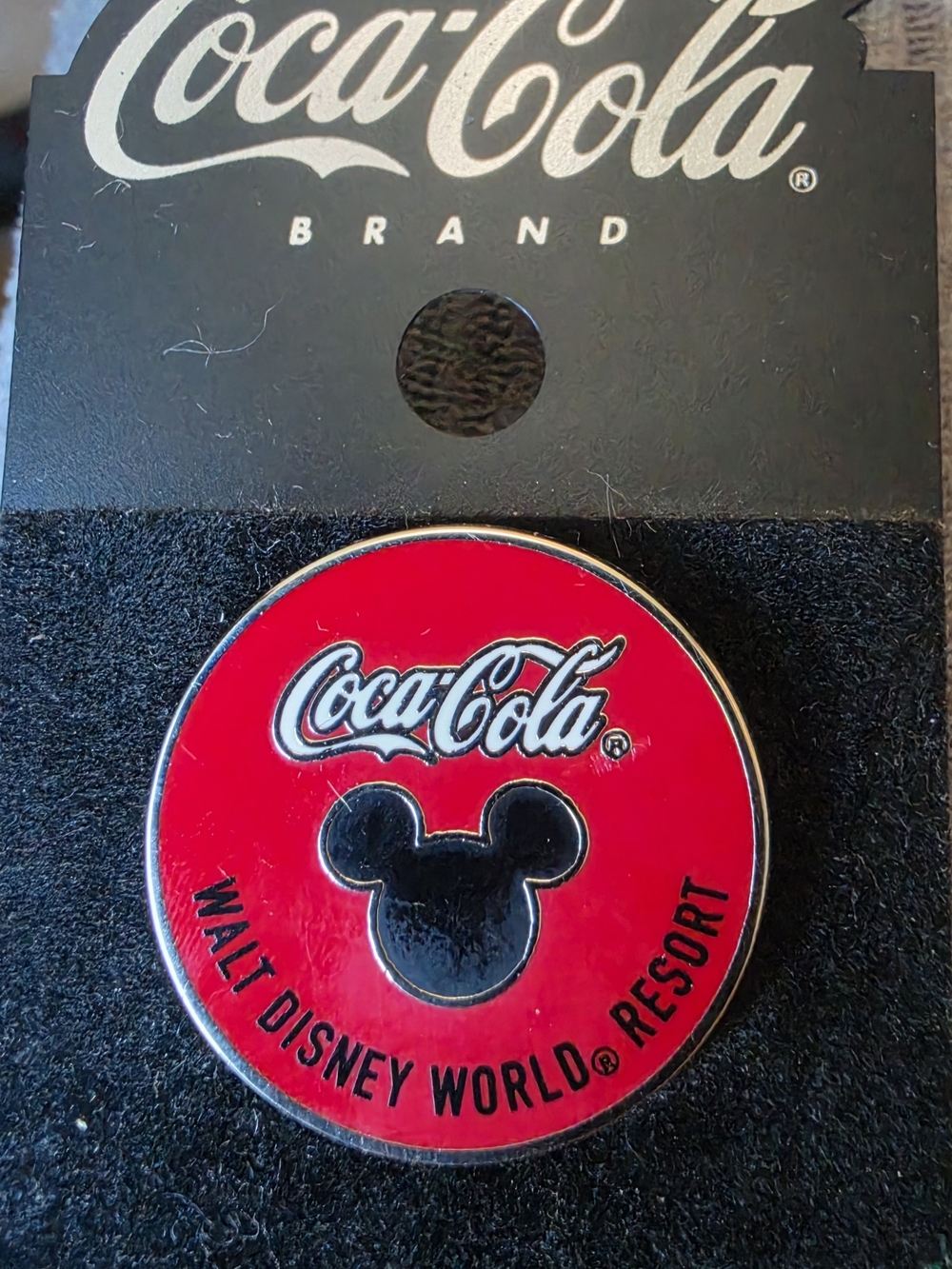 Coca-Cola Black Logo Pin Backing Card